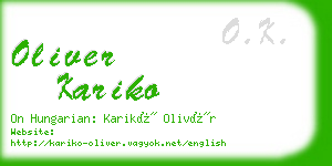 oliver kariko business card